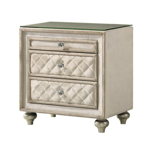 Lucienne - Nightstand - Beige Velvet