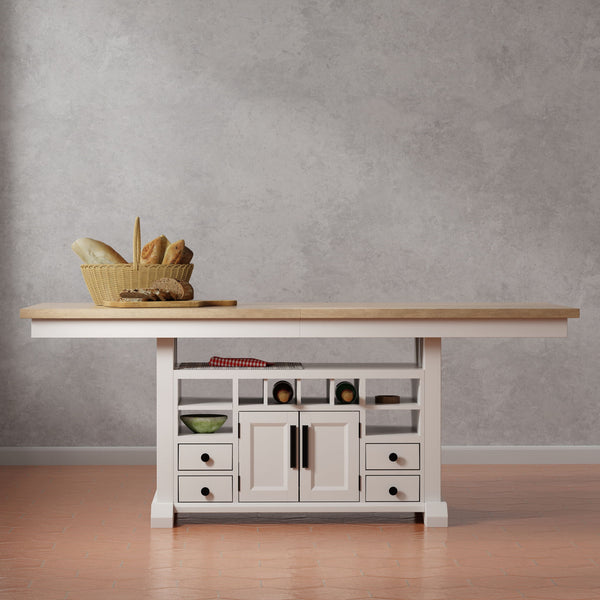 Americana Modern Dining - Island Counter-Height Extendable Dining Table - Cotton