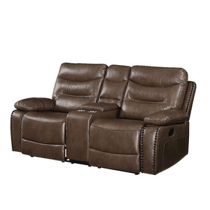 Aashi - Loveseat w/Console (Motion) Brown