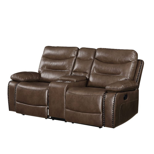 Aashi - Loveseat w/Console (Motion) Brown