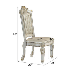 Vendome - Synthetic Leather Side Chair (Set of 2) - Antique Pearl