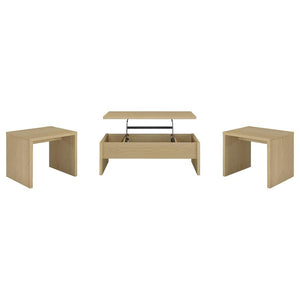 Canoga - Lift Top Cocktail Coffee Table Set - Light Oak
