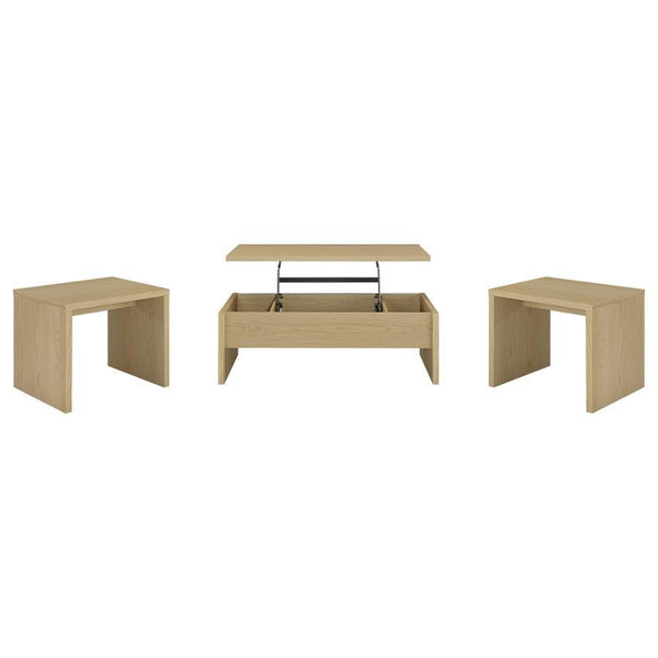 Canoga - Lift Top Cocktail Coffee Table Set - Light Oak