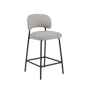 Blythe - Vegan Leather Bar Chair (Set of 2) Gray 34"W x 19"D x 18"H