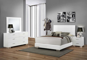 Felicity - Contemporary Panel Bed Bedroom Set White California King