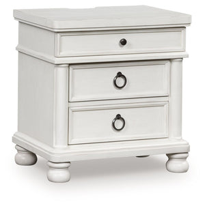 Rowlenstown - Three Drawer Night Stand White