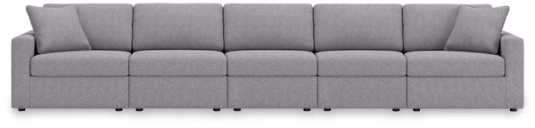 Modmax - Granite - Sectional Gray 5 Pc. Sectional With 3 Armless Chairs
