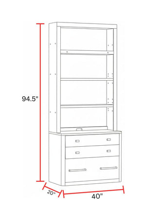 Breckenridge - 2-Piece 40" Lateral File And Hutch - Medium Brown
