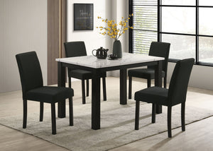 Resia - 5 Piece Dining Room Set - White / Black