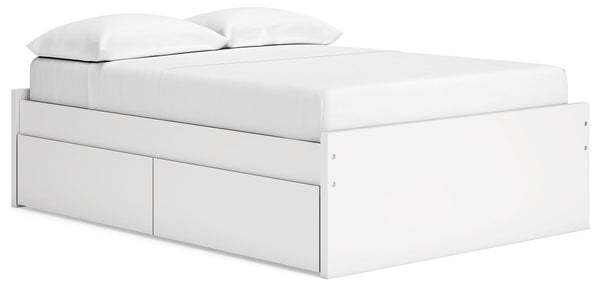 Onita - Platform Bed White Full 2 Side Storage