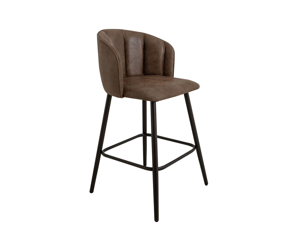Tamesis - Upholstered Barstool Light Brown Counter Height (24"-27")