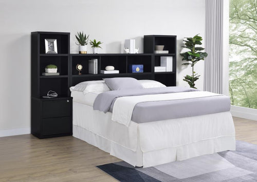 Westpark - 3 Piece Bedroom Set Bookcase Headboard Black Queen