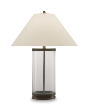 Junrow - Glass Table Lamp - Clear / Brown