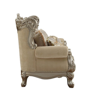 Ranita - Loveseat With 6 Pillows - Fabric & Champagne