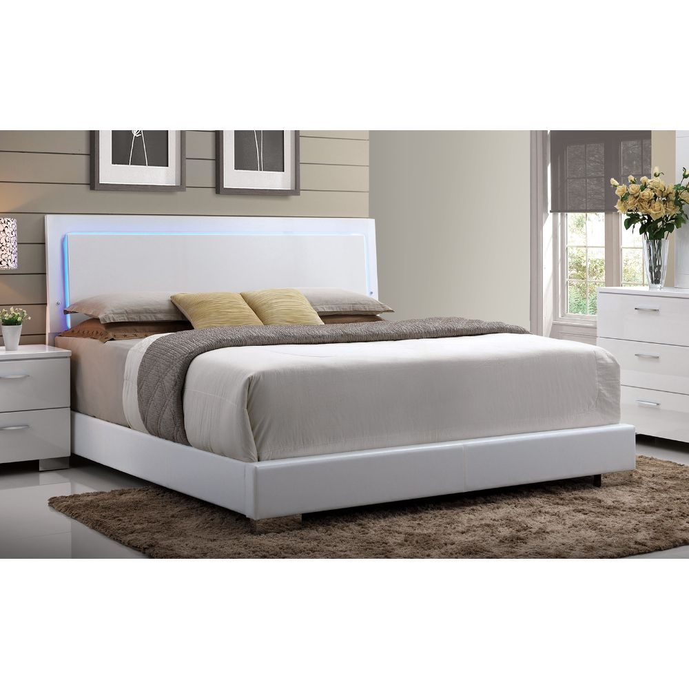 Lorimar - Bed (HB w/LED) White