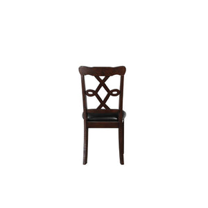 Ingeborg - 5 Piece Dining Set - Black Synthetic Leather & Espresso