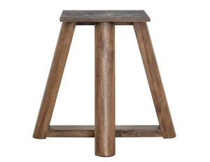 Silver - Round Dining Table With Resin River - Brown
