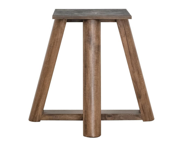 Silver - Round Dining Table - Brown