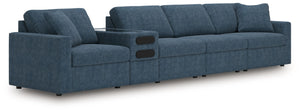 Modmax - Ink - Sectional Blue 5 Pc. Sectional With Audio Console