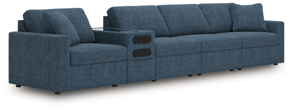 Modmax - Ink - Sectional Blue 5 Pc. Sectional With Audio Console