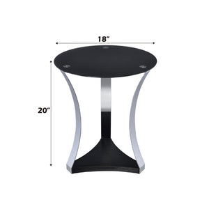 Geiger - End Table - Black Glass & Chrome