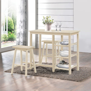 Nyssa - Counter Height Set Buttermilk 3 Pc. Dining Room Set