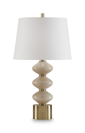 Wardthrone - Poly Table Lamp - Beige / Gold Finish