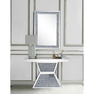 Noralie - 47" Console Table - Mirrored & Faux Diamonds
