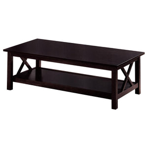 Rachelle - 3 Piece Rectangular Coffee Table Set - Deep Merlot