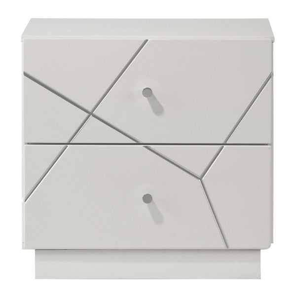 Esther - Nightstand - White / Silver