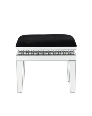 Lotus - Vanity Stool - Mirrored, Faux Ice Cube Crystals