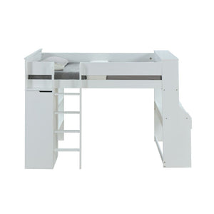 Ragna - Twin Loft Bed With Desk & Wardrobe - White