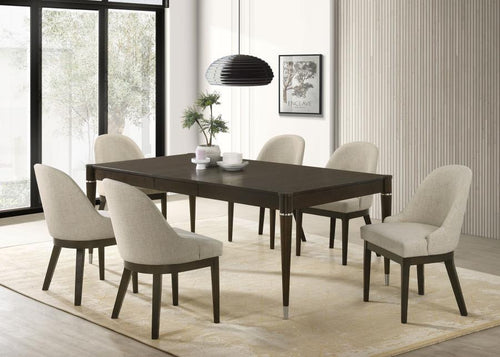 Reseda - Rectangular Dining Set Dark Brown 7 Pc. Table, 6 Chairs