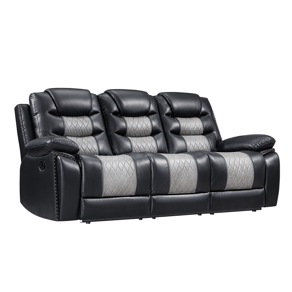 Nikko - Sofa With Dual Recliner Black Manual Reclining