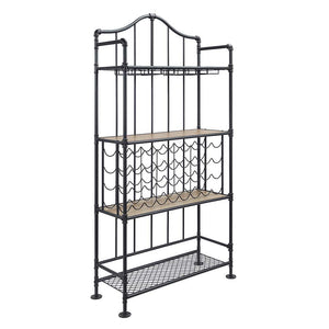 Edina - Wine Rack - Oak & Sandy Black