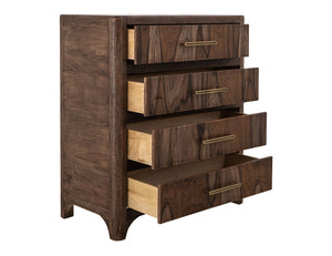 Praga - 4-Drawer Chest - Almond / Barrel Brown