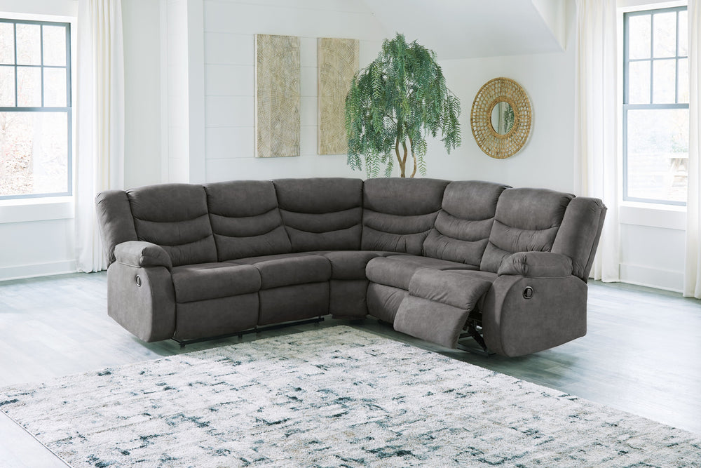 Partymate - Reclining Sectional Dark Gray 2 Pc. Reclining Sectional