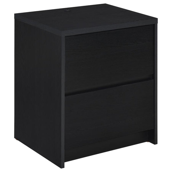 Westpark - 2-Drawer Nightstand LED Lights And USB Black