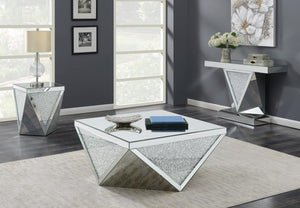 Amore - Mirrored Acrylic Entryway Sofa Console Table - Silver