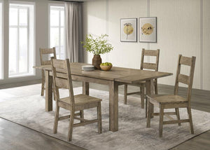 Cardova - Extension Table Dining Set Light Brown 5 Pc. Table, 4 Chairs