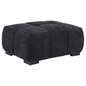 Octavia - Fabric Rectangular Upholstered Ottoman Black
