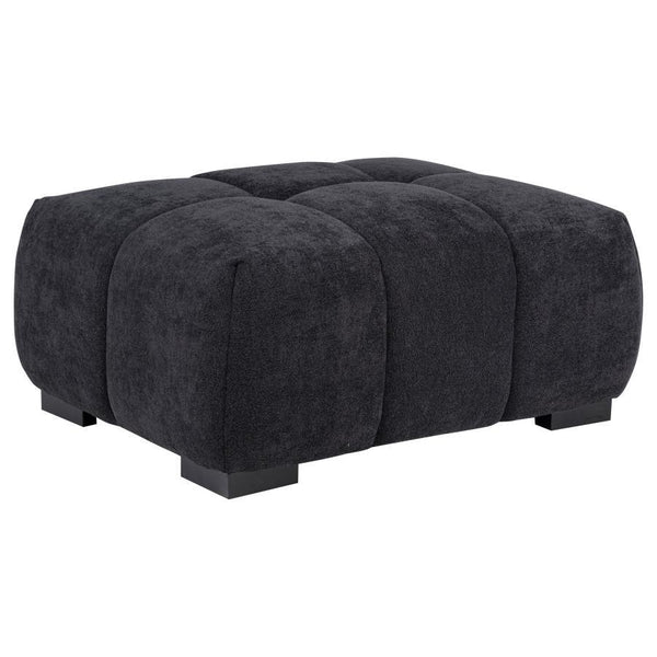 Octavia - Fabric Rectangular Upholstered Ottoman Black