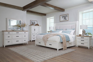 Americana Modern Bedroom - 9 Drawer Dresser And Mirror - Light Brown