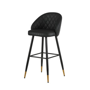 Oliver - Vegan Leather Bar Chair (Set of 2) Black