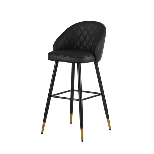 Oliver - Vegan Leather Bar Chair (Set of 2) Black