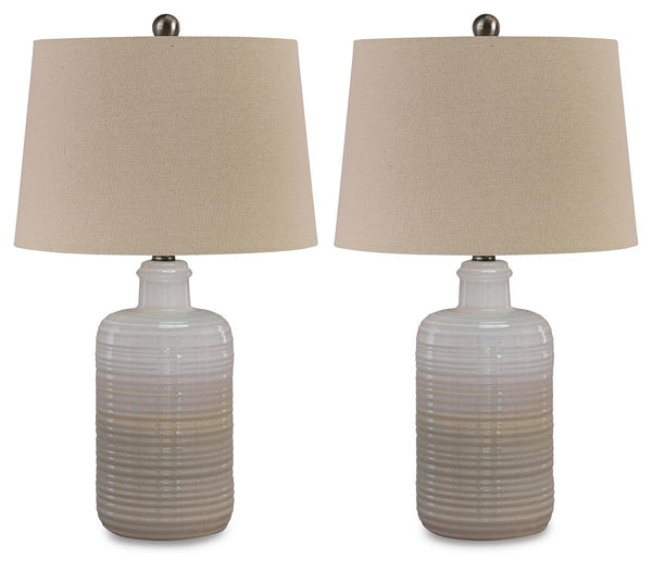 Marnina - Ceramic Table Lamp (Set of 2) - Taupe