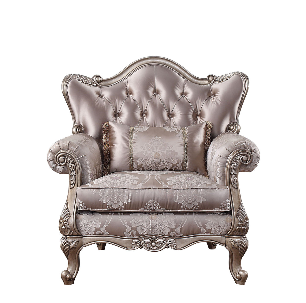 Jayceon - Chair With Pillow - Fabric & Champagne