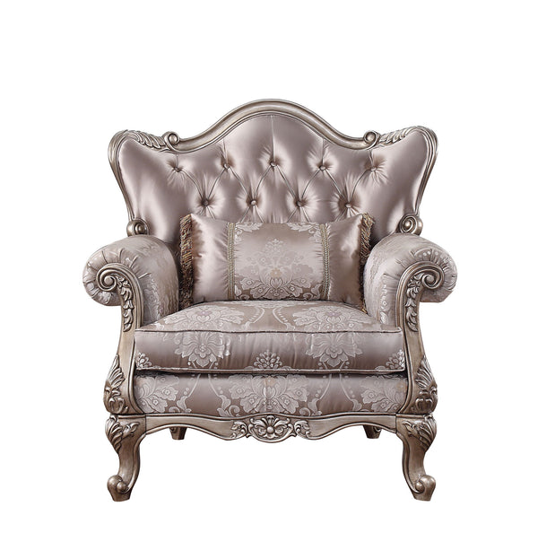 Jayceon - Chair With Pillow - Fabric & Champagne