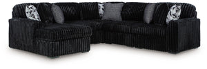 Midnight-Madness - Sectional Black 6 Pc. Left Arm Facing Corner Chaise Sectional
