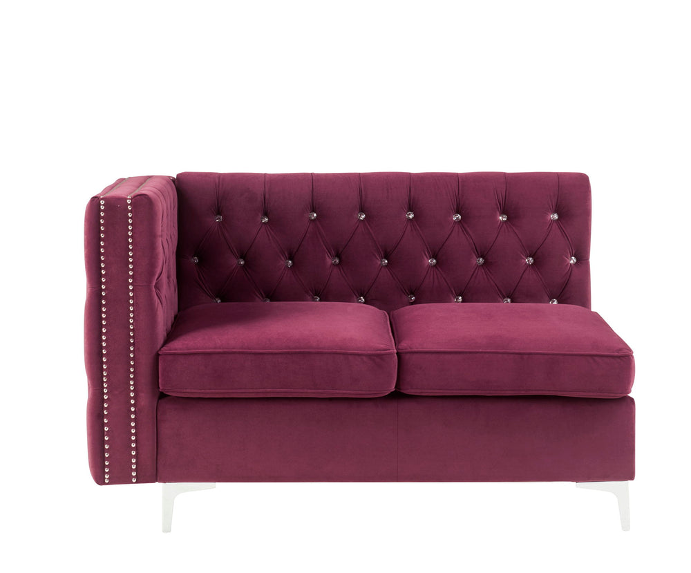 Jaszira - Modular - Armless Loveseat w/2 Pillows Burgundy